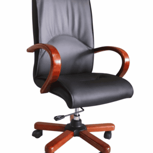 CKK72BR mahogany-arm highback office chair