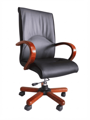 CKK72BR mahogany-arm highback office chair
