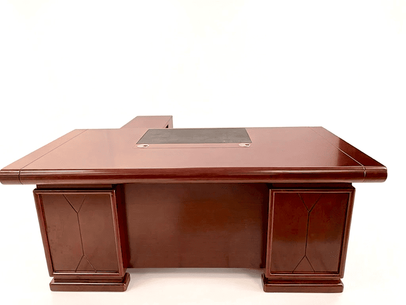 Mahogany veneer executive office table front view