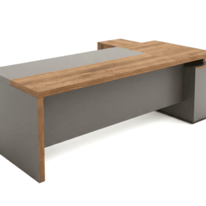 DHH0120W walnut and grey executive desk
