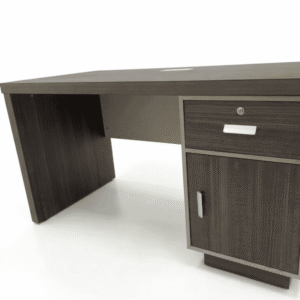 Dark oak office study desk front view