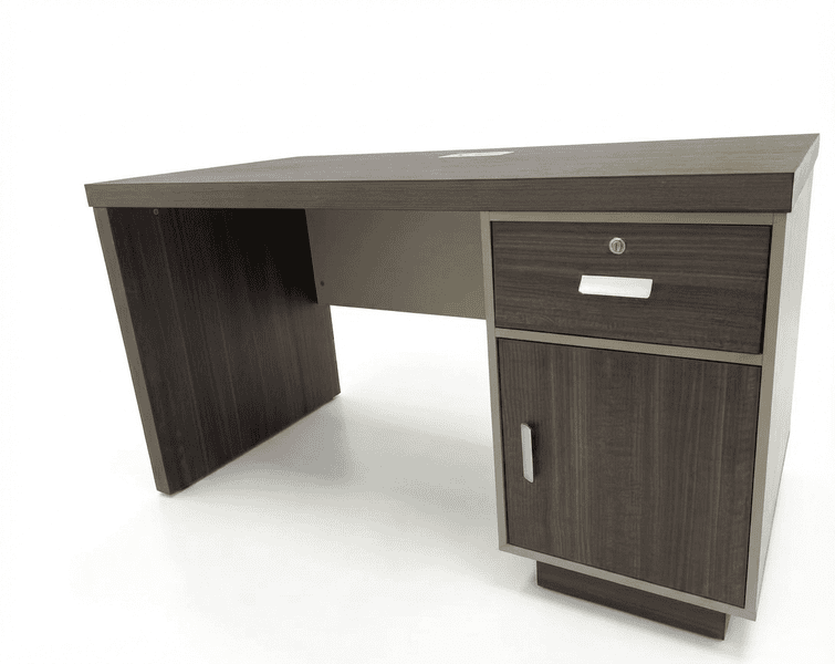 Dark oak office study desk front view